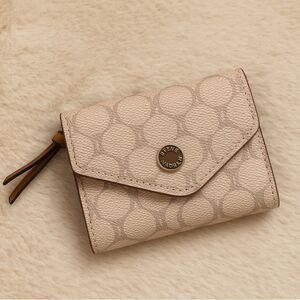 Steve Madden Beige Logo Wallet | Cream & Brown Monogram | OS